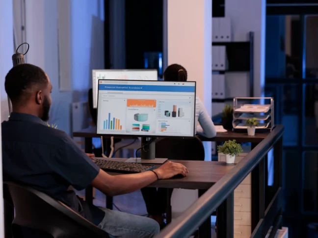 office-worker-analyzing-business-information-computer-software-working-with-statistics-data-research-plan-project-presentation-creating-report-with-charts-monitor